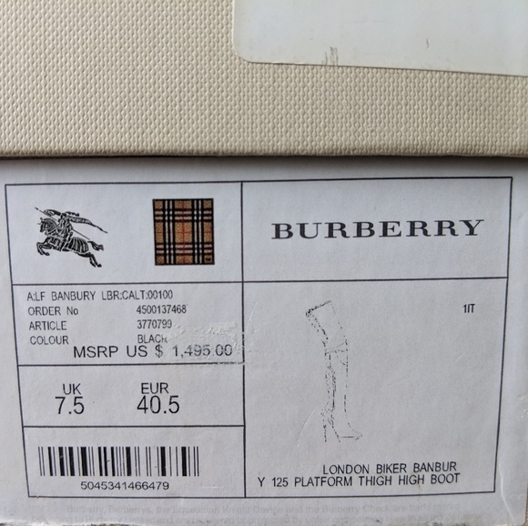 BURBERRY LONDON BIKER BANBURY THIGH HIGH BOOT - Picture 6 of 7